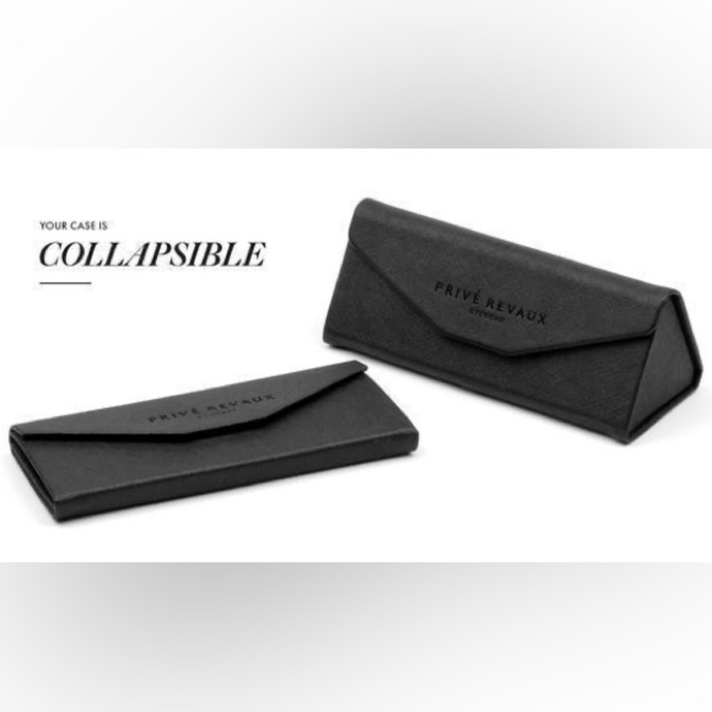 PRIVE REVAUX EYEWEAR COLLAPSIBLE GLASSES SUNGLASSES SUNNIES CASE HARDSHELL BLACK